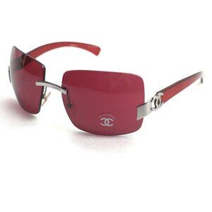 B-36. Chanel Rimless Sunglasses Red